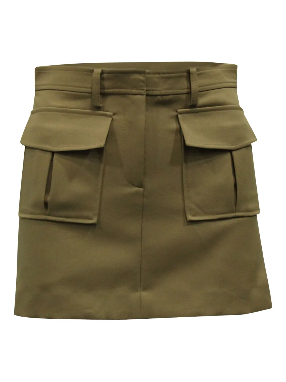 Pre-owned Theory Flap-pocket Mini Skirt In Neutral