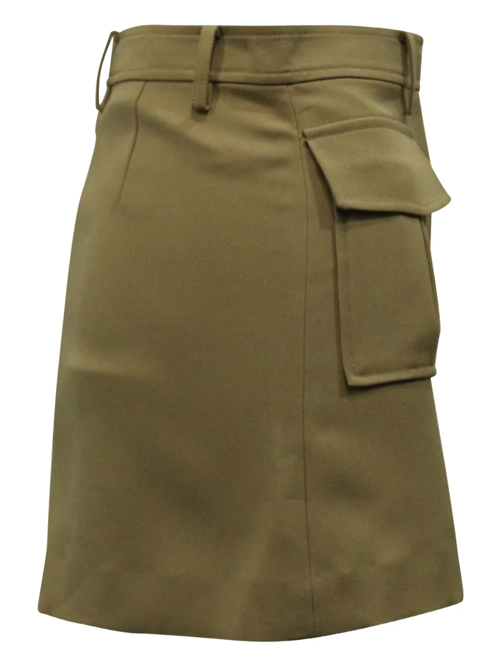 Pre-owned Theory Flap-pocket Mini Skirt In Neutral