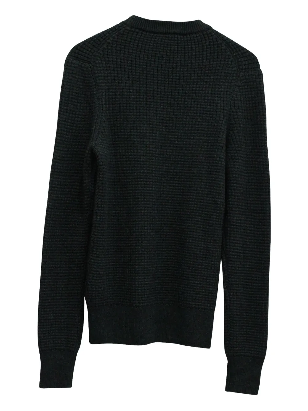 Pre-owned Sandro Checked-pattern Wool Sweater In Gray