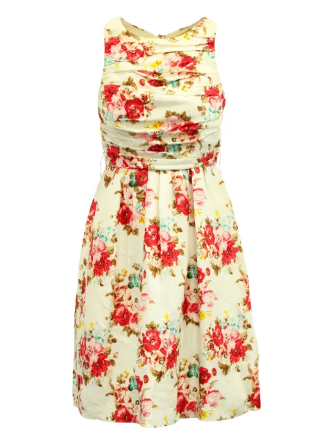 alice + olivia floral-print open-back mini dress