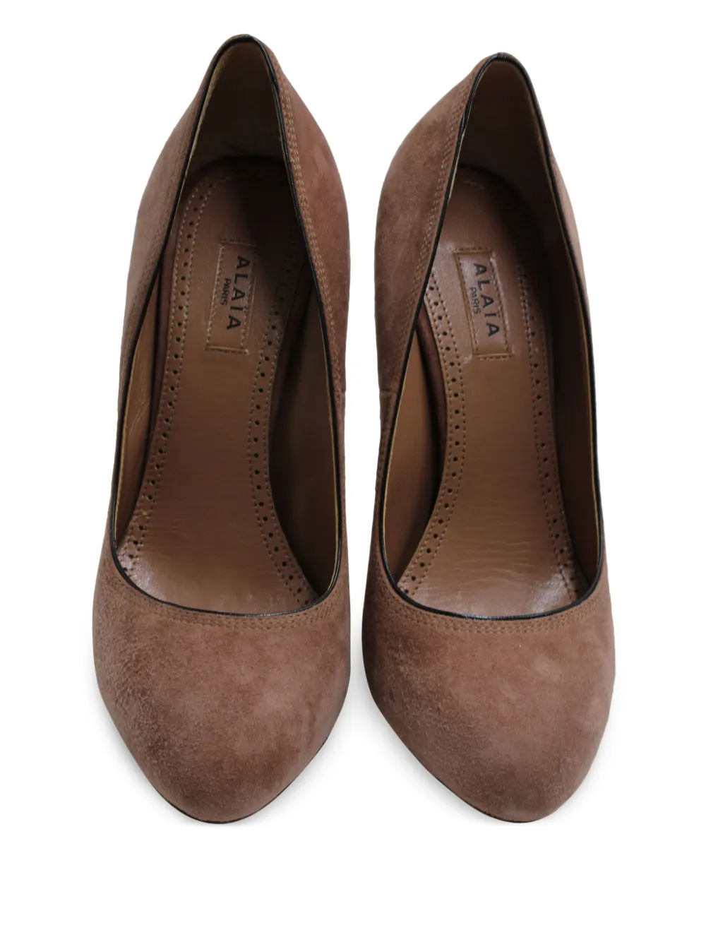 Round-Toe Suede Pumps