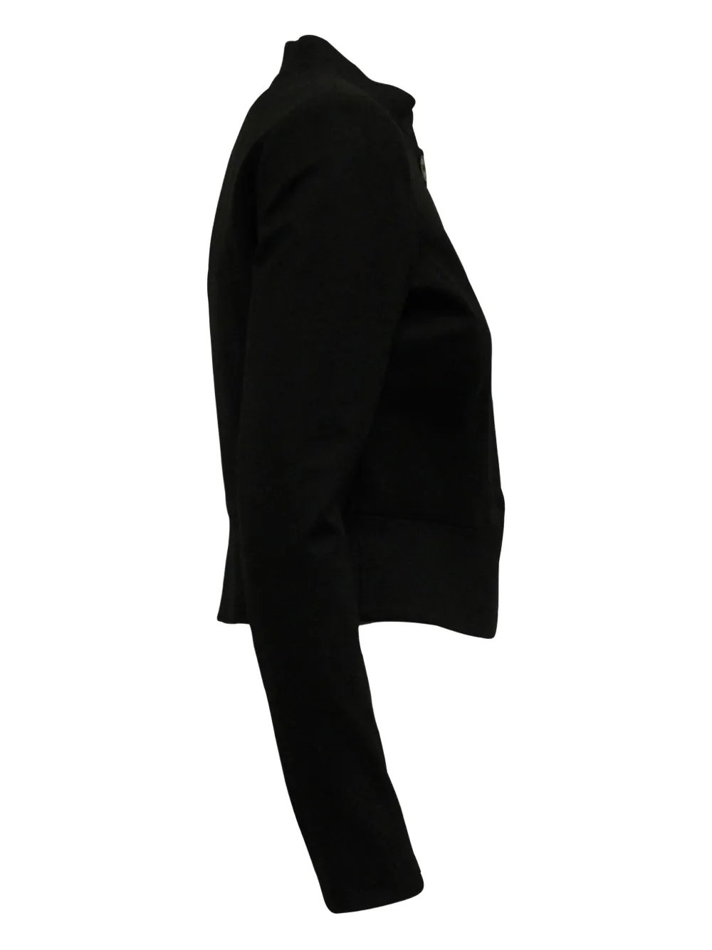 Pre-owned Theory Mandarin-collar Flared Jacket In Black