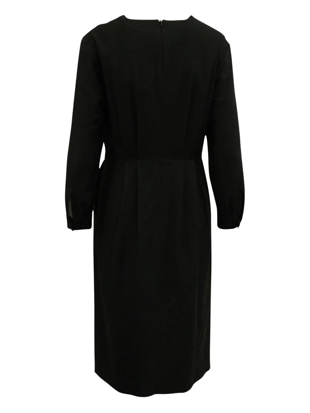 Dries Van Noten Pre-Owned pleated long-sleeve dress - Zwart