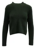 SANDRO ribbed zip-up pullover sweater - Green