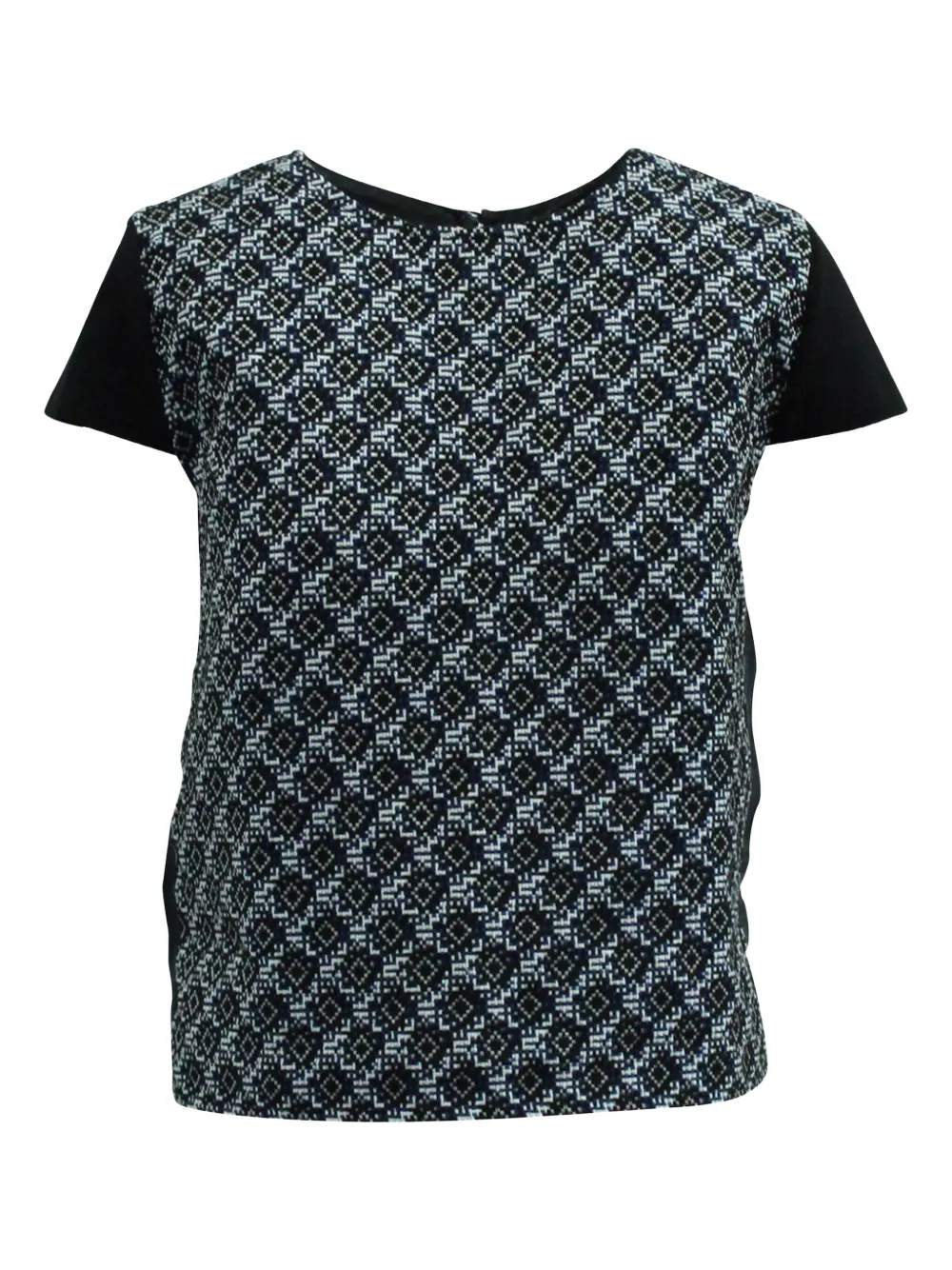 Maje patterned short-sleeve blouse | Black | Image 1