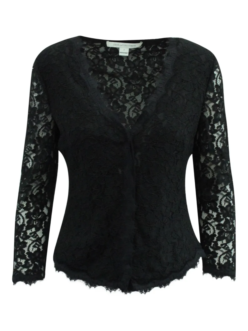 Dvf Vintage long-sleeve lace blouse | Black | Image 1