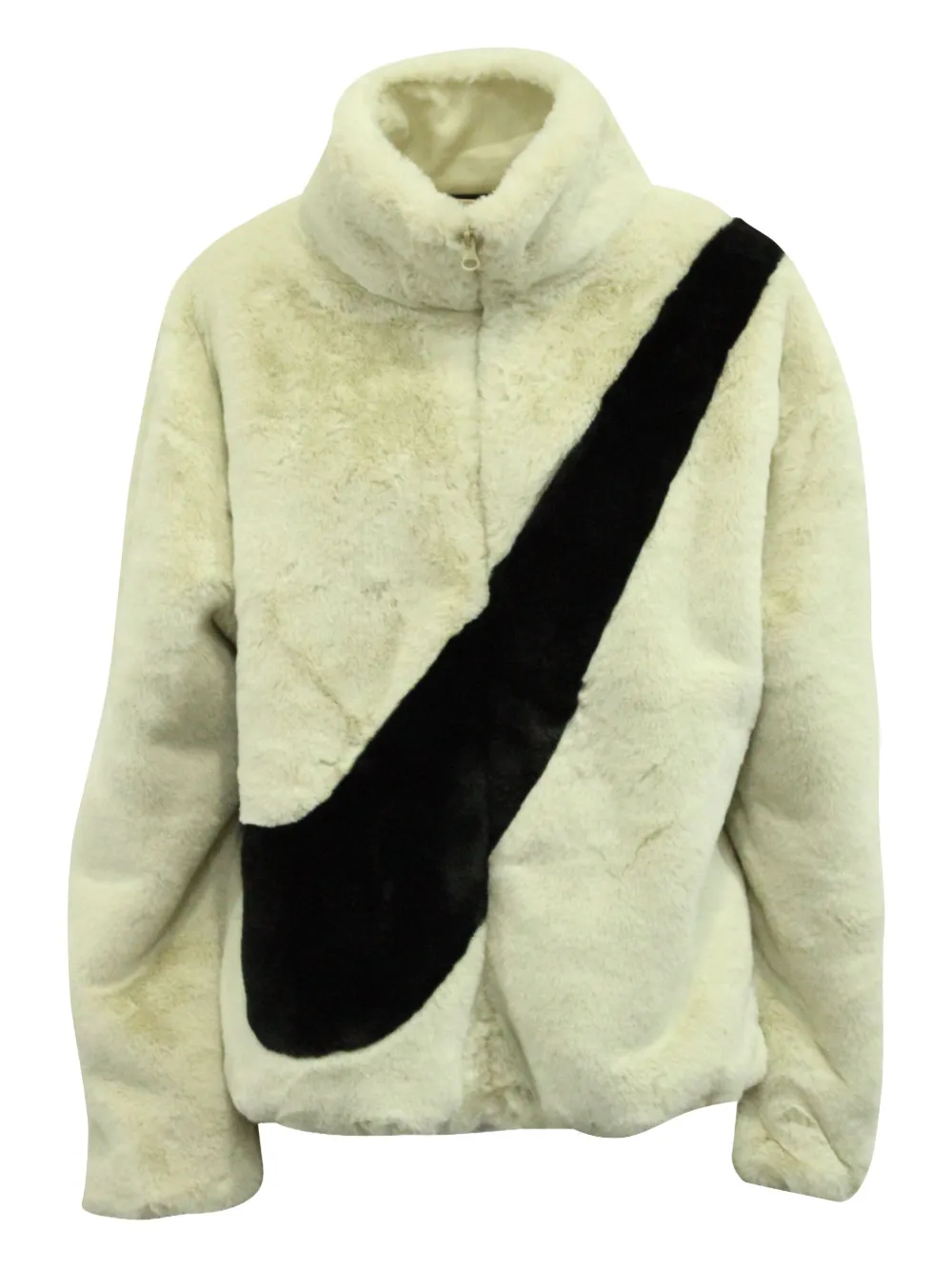 Nike Vintage Swoosh-logo faux fur jacket | Neutrals | Image 1