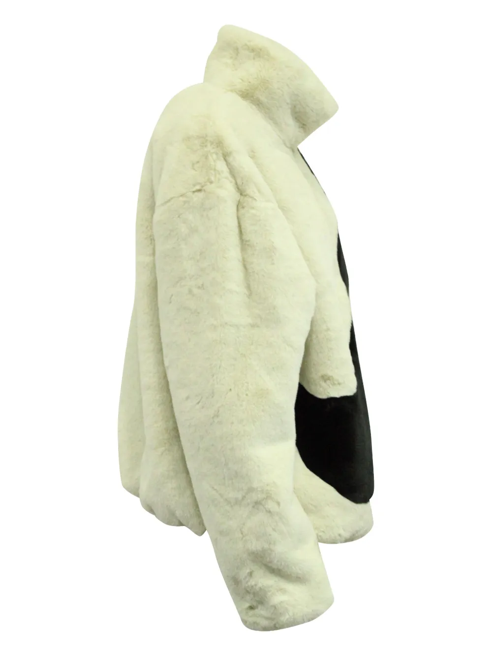Pre-owned Nike Vintage Swoosh-logo Faux Fur Jacket In Neutral