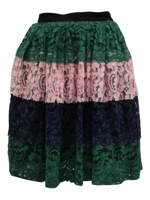 MSGM striped lace mini skirt