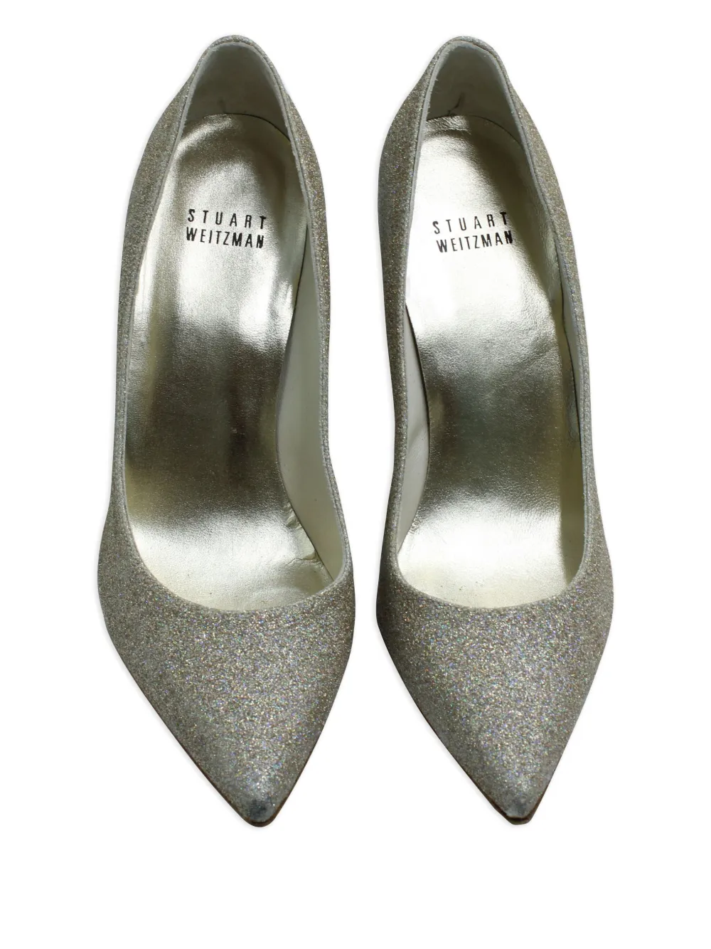 Pre-owned Stuart Weitzman 95mm Heist Pumps In Gray