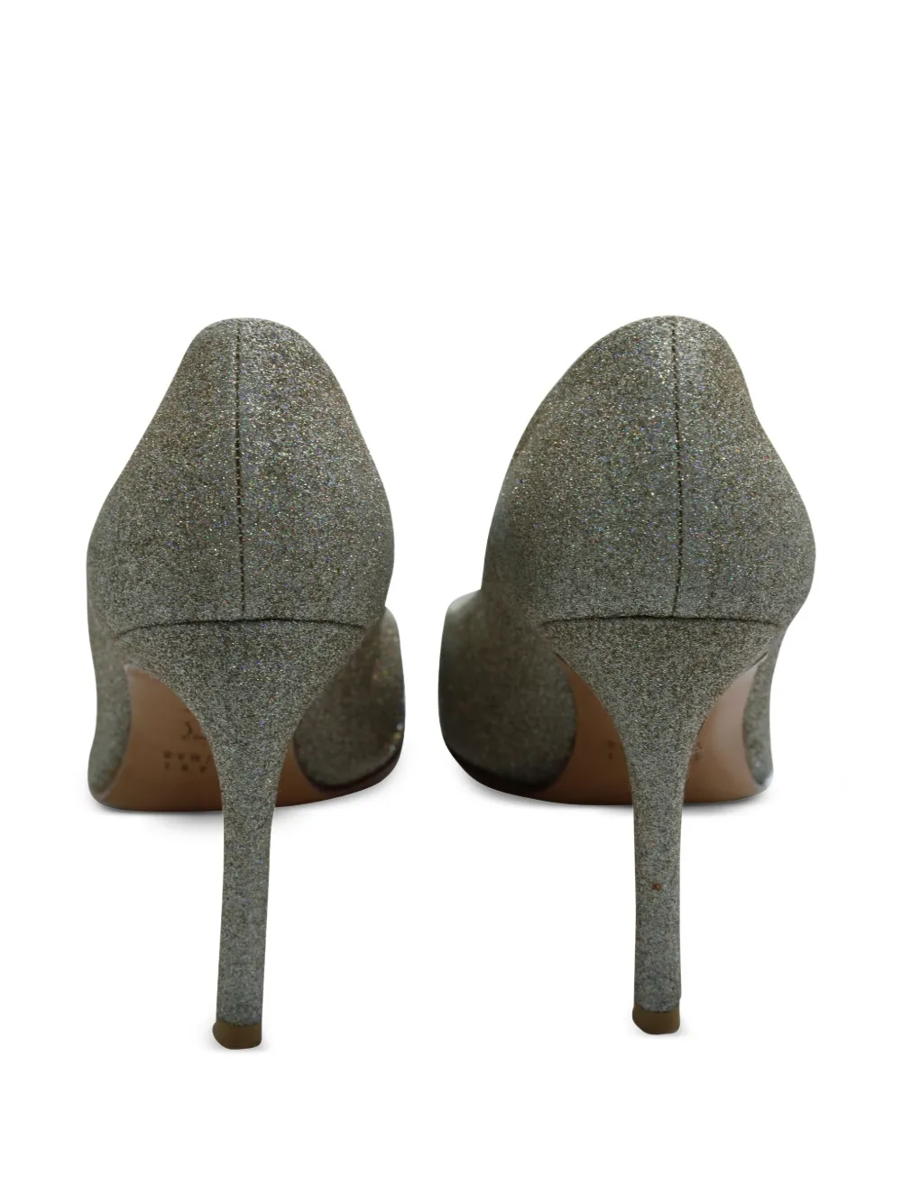 Pre-owned Stuart Weitzman 95mm Heist Pumps In Gray