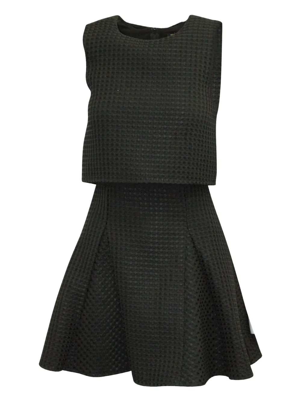 Pre-owned Maje Waffle-knit Mini Dress In Black