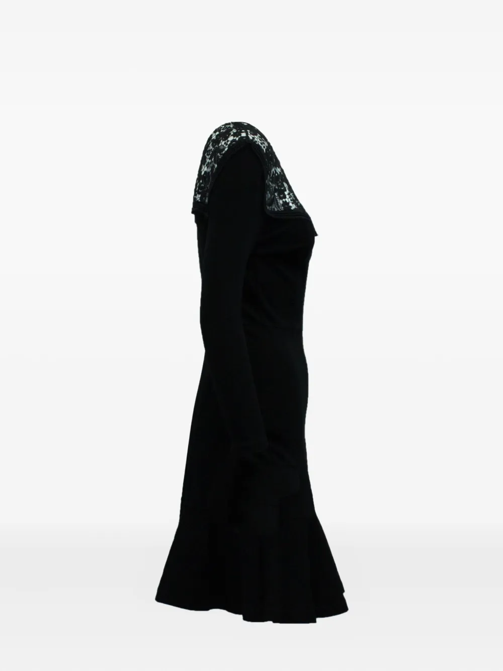 ERDEM lace-panel dress - Zwart