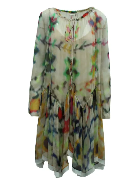 Chloé Vintage tie-dye shift asymmetrical dress