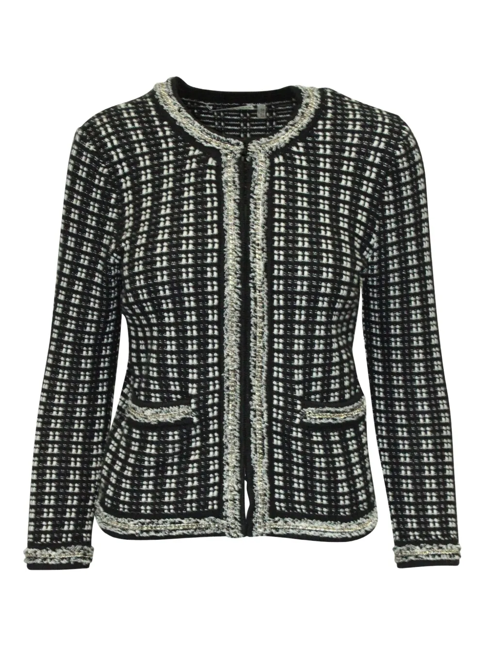alice + olivia tweed embellished jacket | Black | Image 1