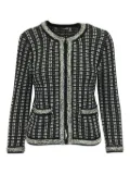 alice + olivia tweed embellished jacket - Black