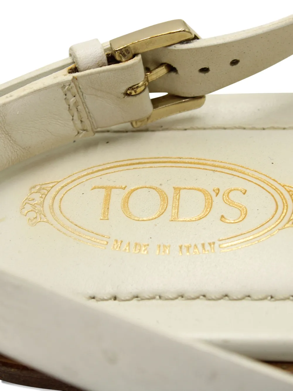 Pre-owned Tod's Vintage Fringed Slingback Sandals In White