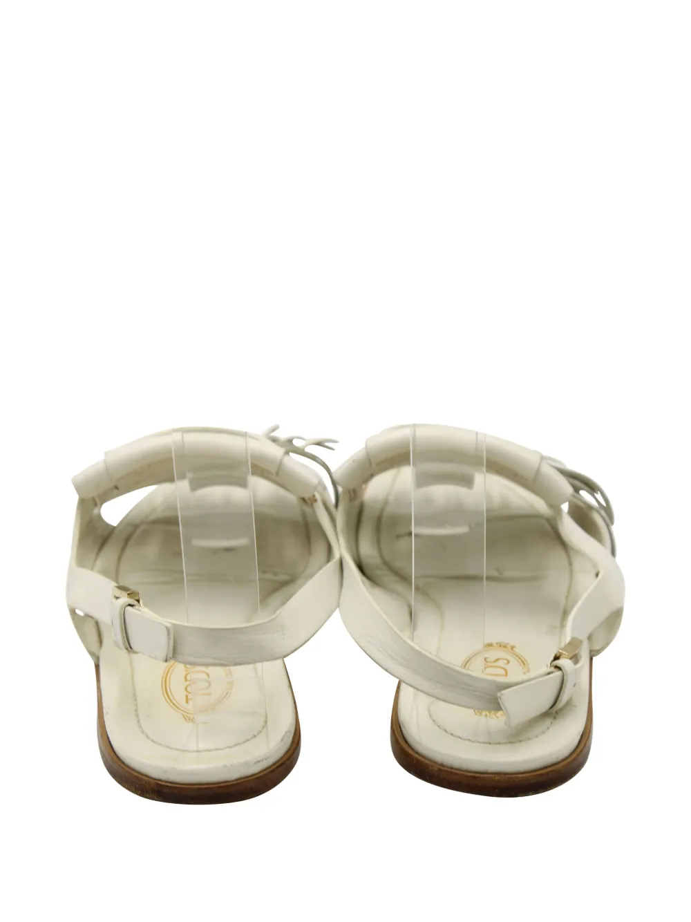 Pre-owned Tod's Vintage Fringed Slingback Sandals In White