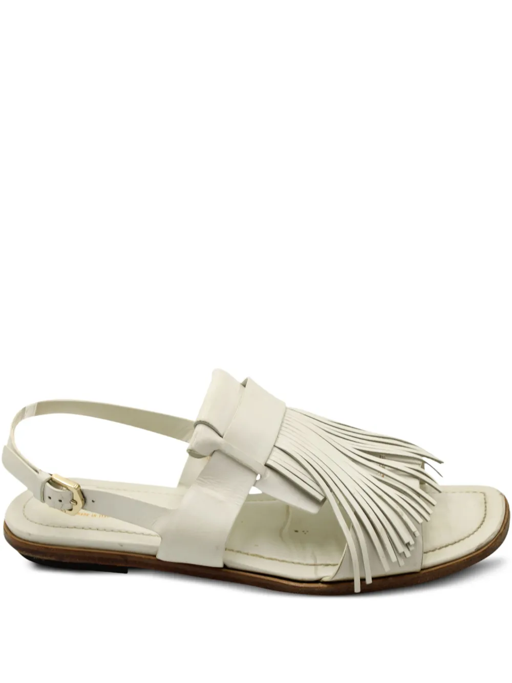Tod's Vintage fringed slingback sandals | White | Image 1