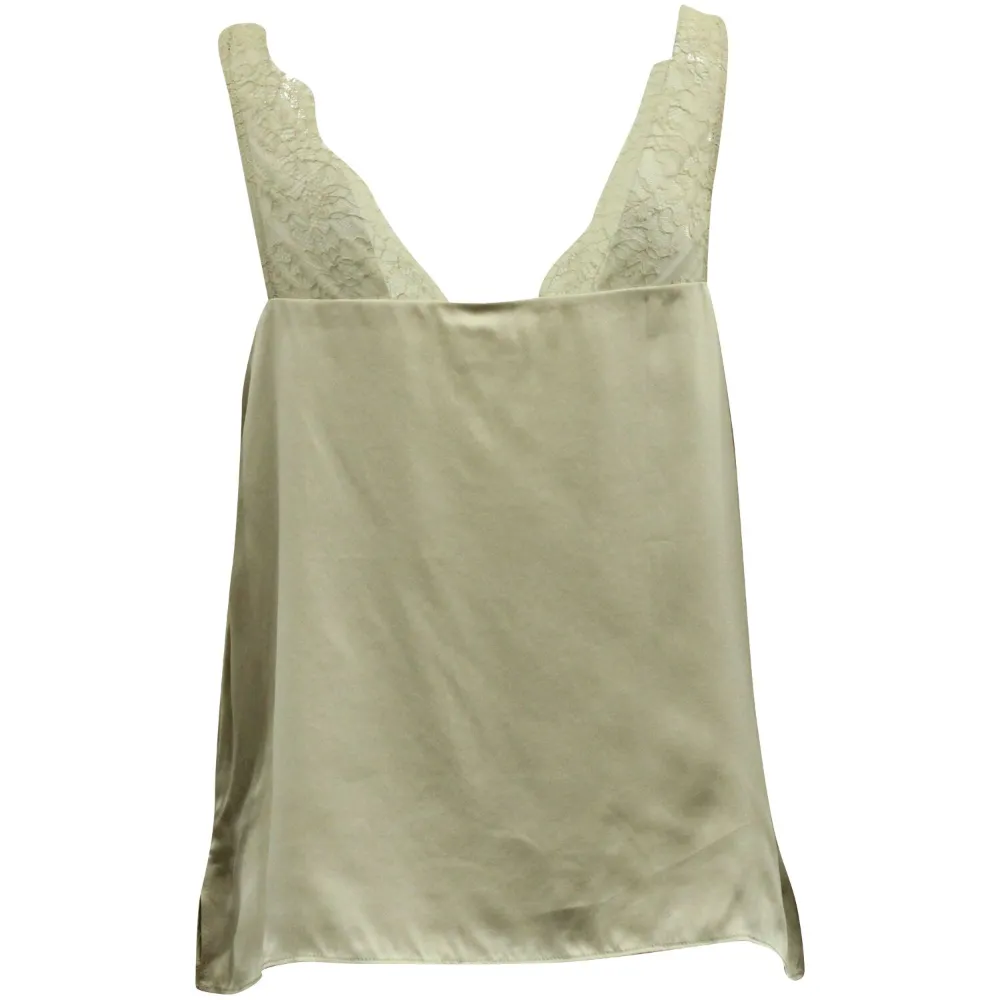 Pre-owned Cami Nyc Silk V-neck Top In Neutral
