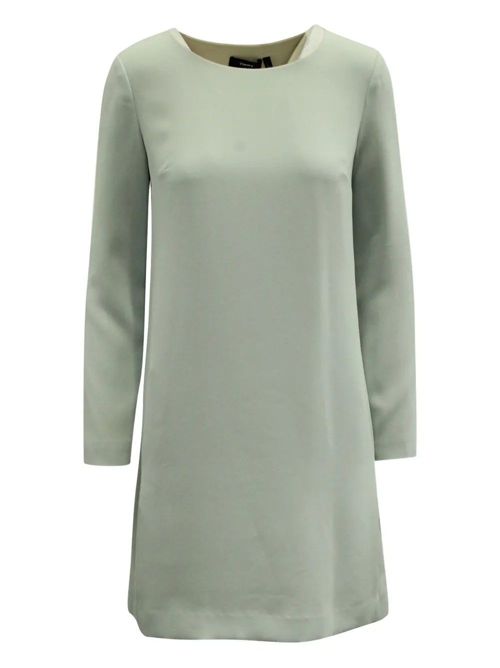 Pre-owned Theory Long-sleeve Shift Dress In Green