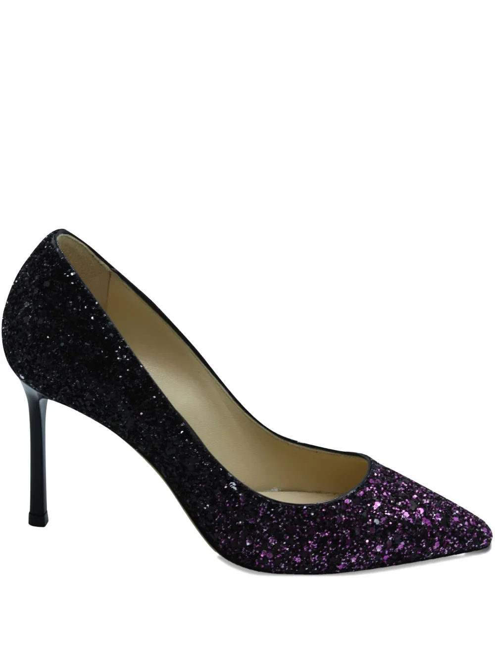 Jimmy Choo Pre-Owned 100mm Romy glitter point-toe pumps | Purple | Image 1