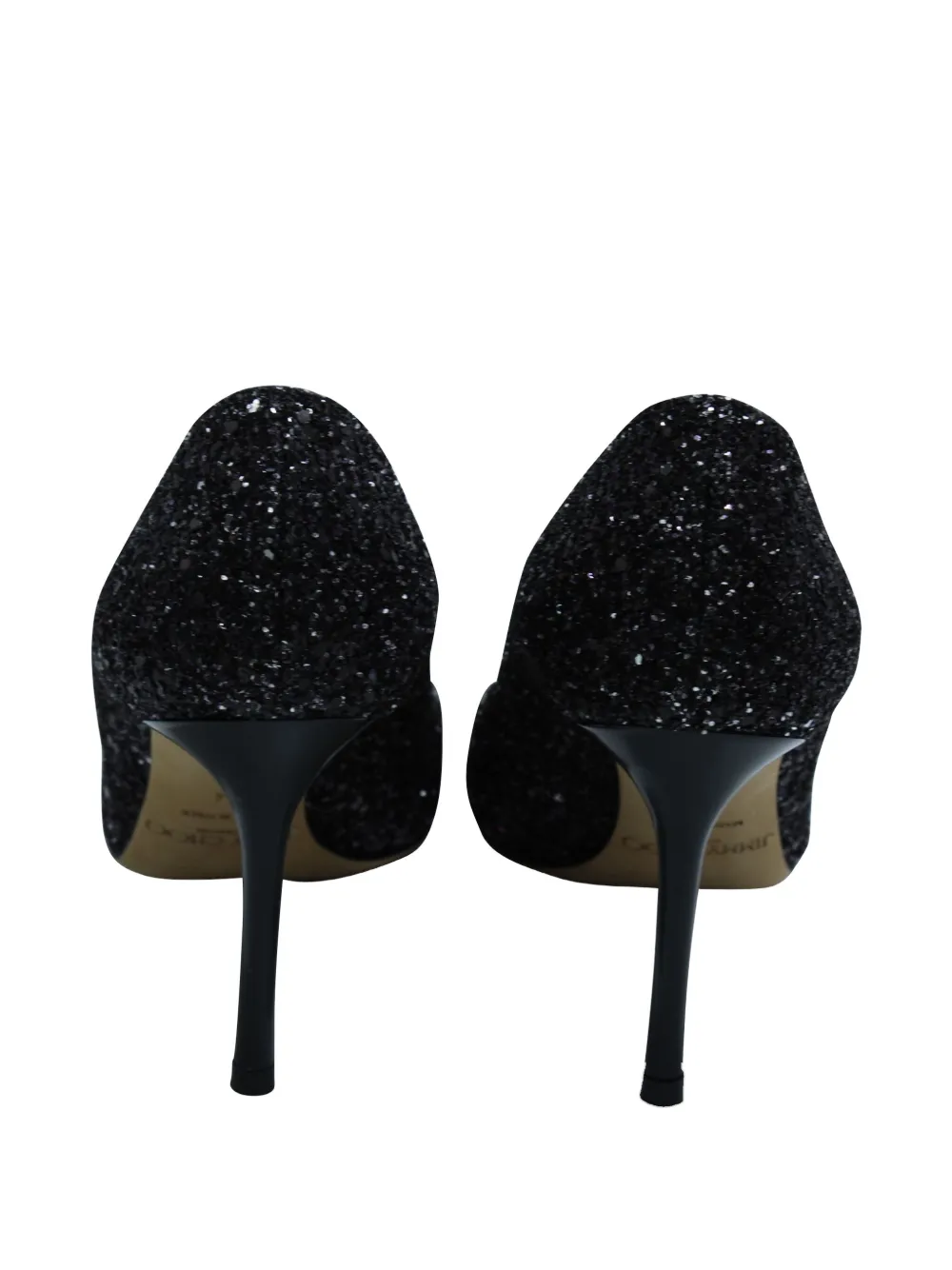Pre-owned Jimmy Choo 100mm Romy Glitter Point-toe Pumps In Purple
