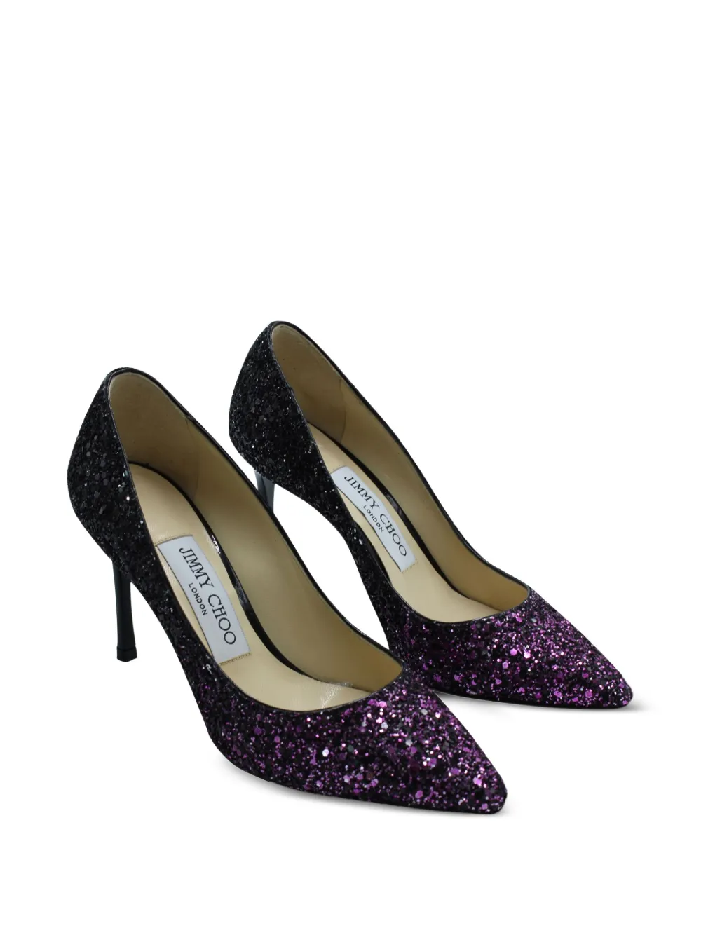 Jimmy Choo Pre-Owned 100mm Romy glitter point-toe pumps | Image 2