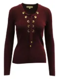 Michael Michael Kors ribbed lace-up top - Red