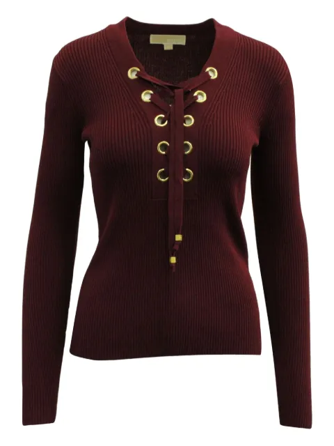Michael Michael Kors ribbed lace-up top