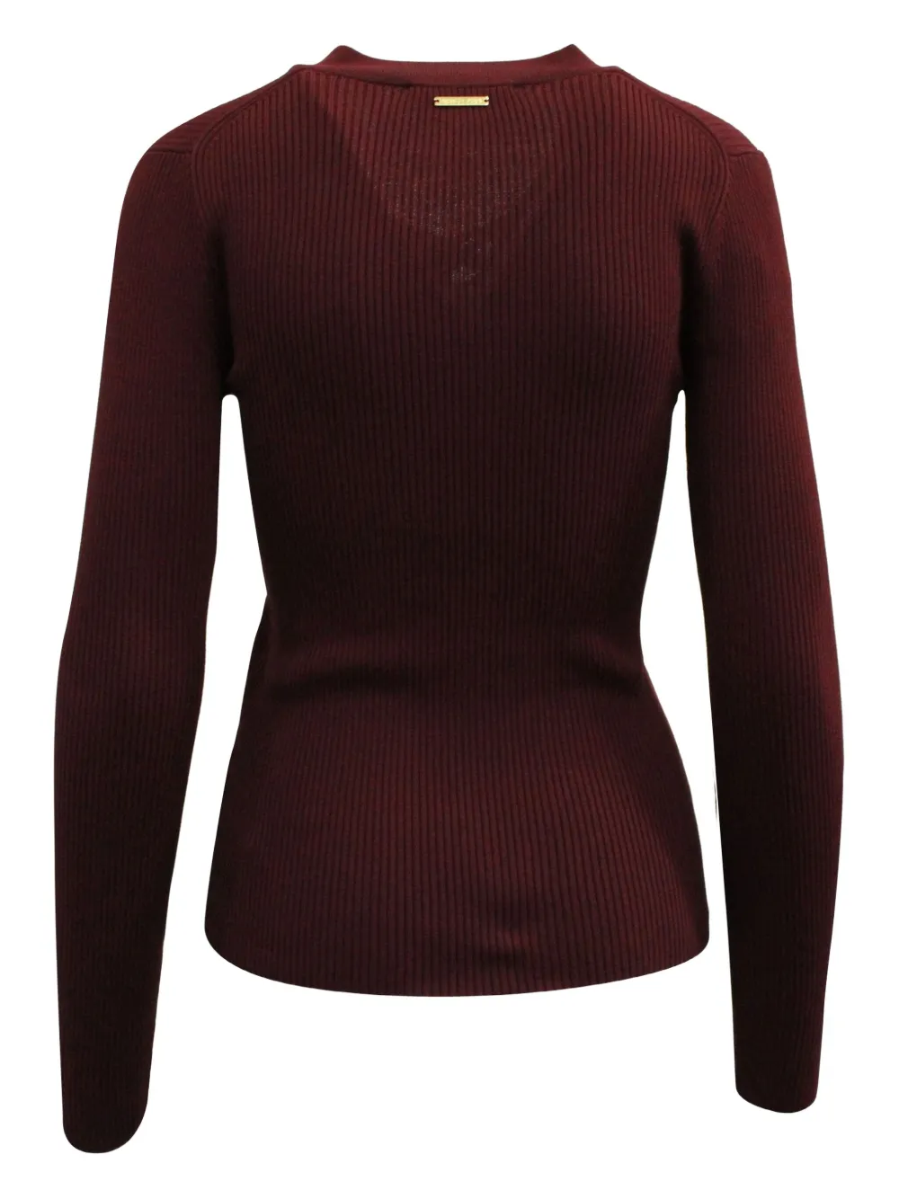 Pre-owned Michael Michael Kors Ribbed Lace-up Top In Red