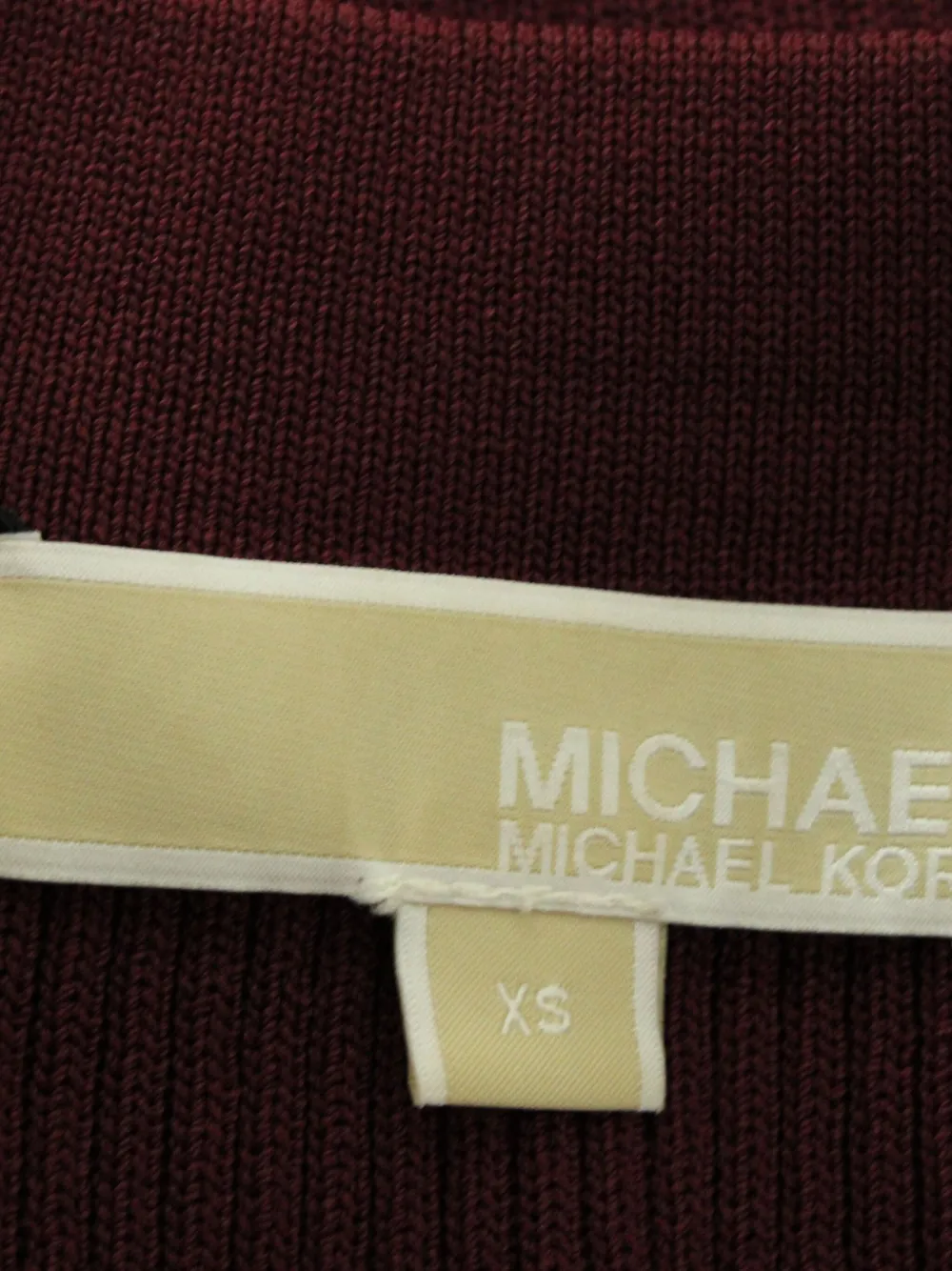 Pre-owned Michael Michael Kors Ribbed Lace-up Top In Red
