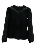 alice + olivia long sleeve laced blouse - Black