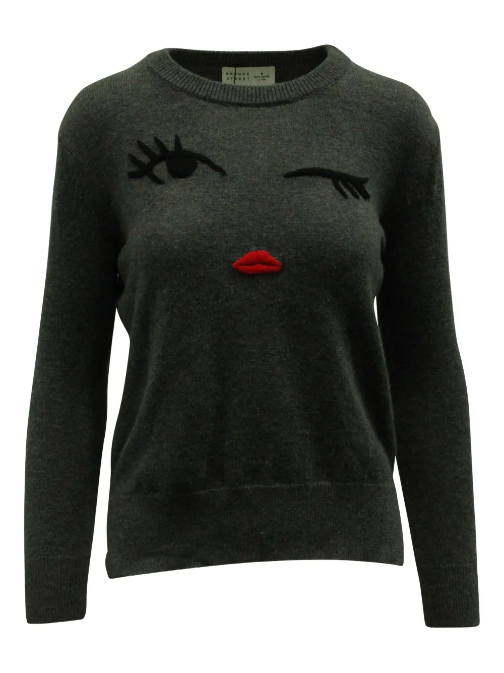 Kate Spade x Boome embroidered face sweater | Grey | Image 1