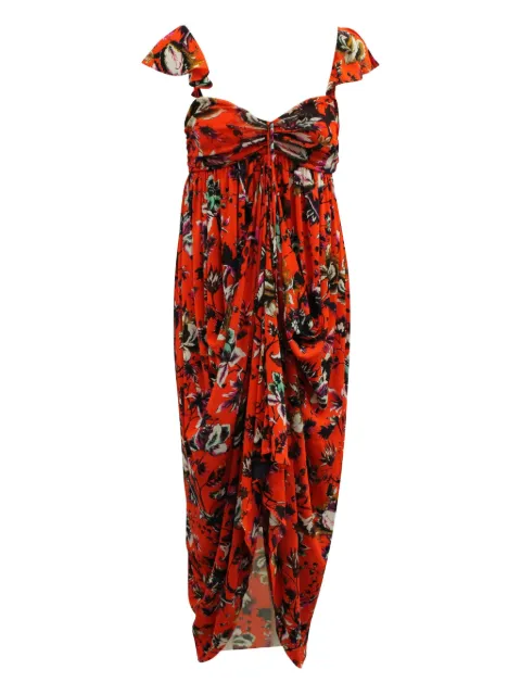 DVF Diane von Furstenberg floral-print draped dress