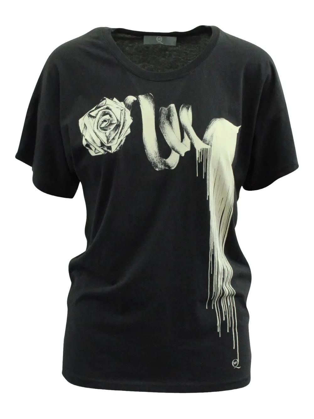 Alexander McQueen Pre-Owned rose-print T-shirt | Black | Image 1