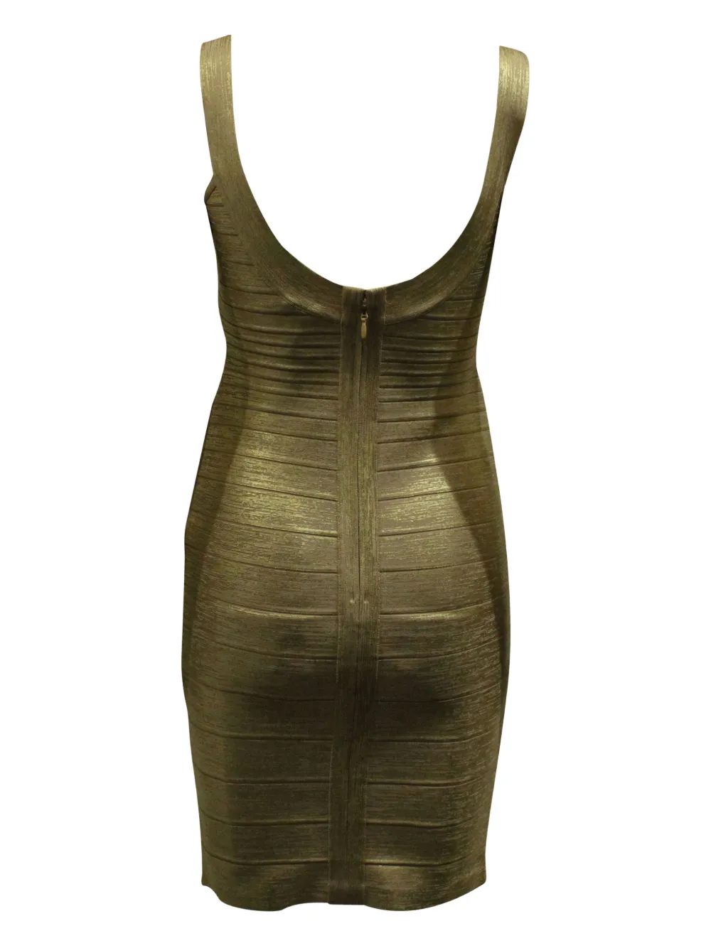 Hervé Léger Pre-Owned bandage scoop-neck dress - Metallic