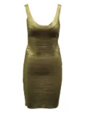 Hervé Léger Pre-Owned bandage scoop-neck dress - Metallic
