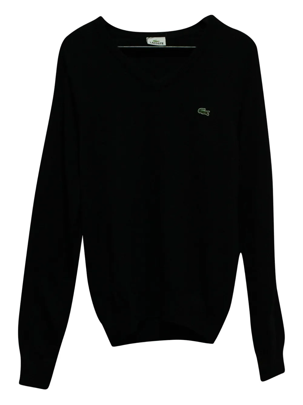 Lacoste Vintage crocodile-embroidered-V-neck sweater | Black | Image 1