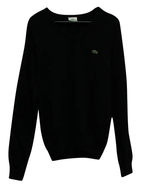 Lacoste Vintage crocodile-embroidered-V-neck sweater