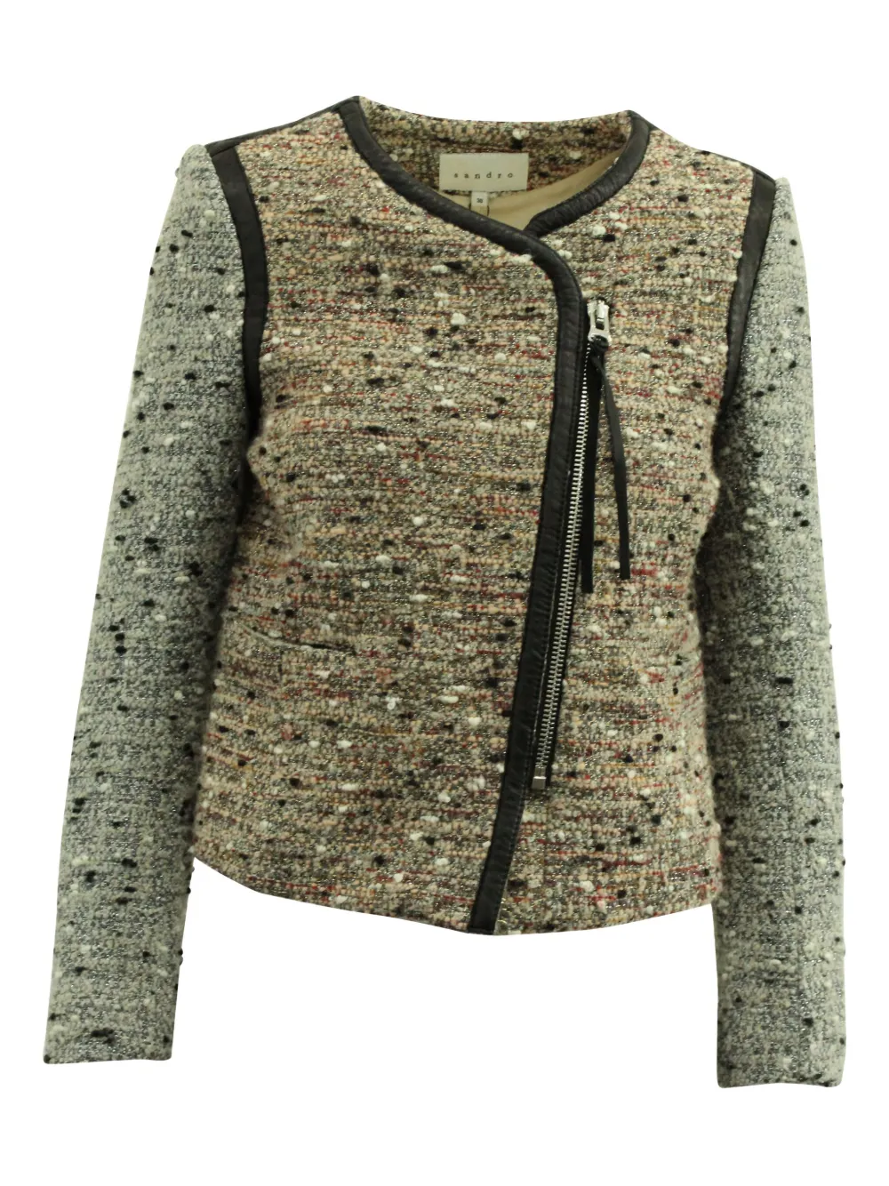 Pre-owned Sandro Tweed Jacket In Neutral