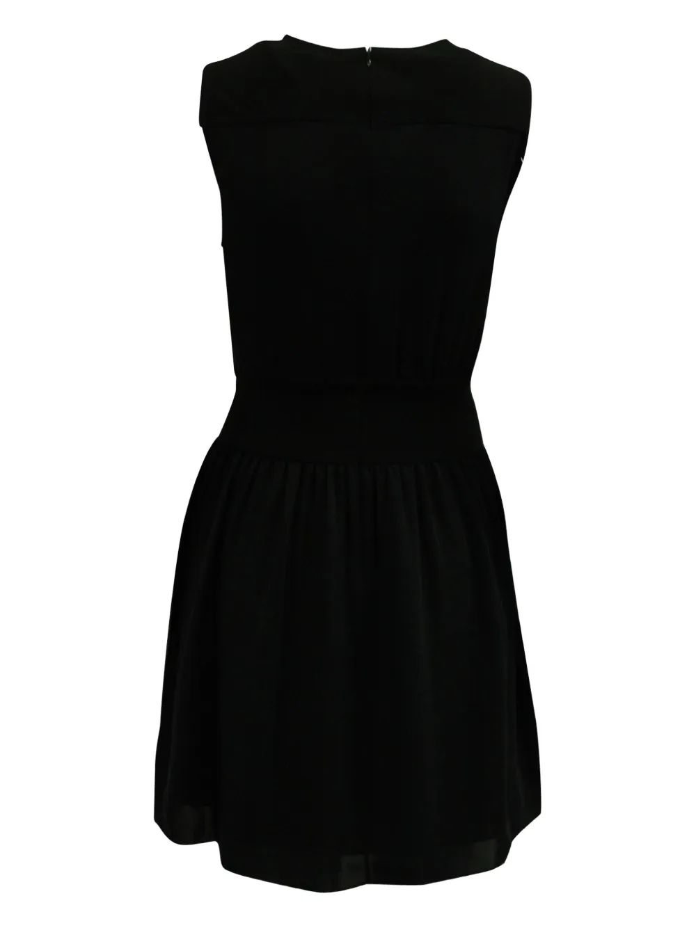 Theory crew-neck shirred dress - Zwart