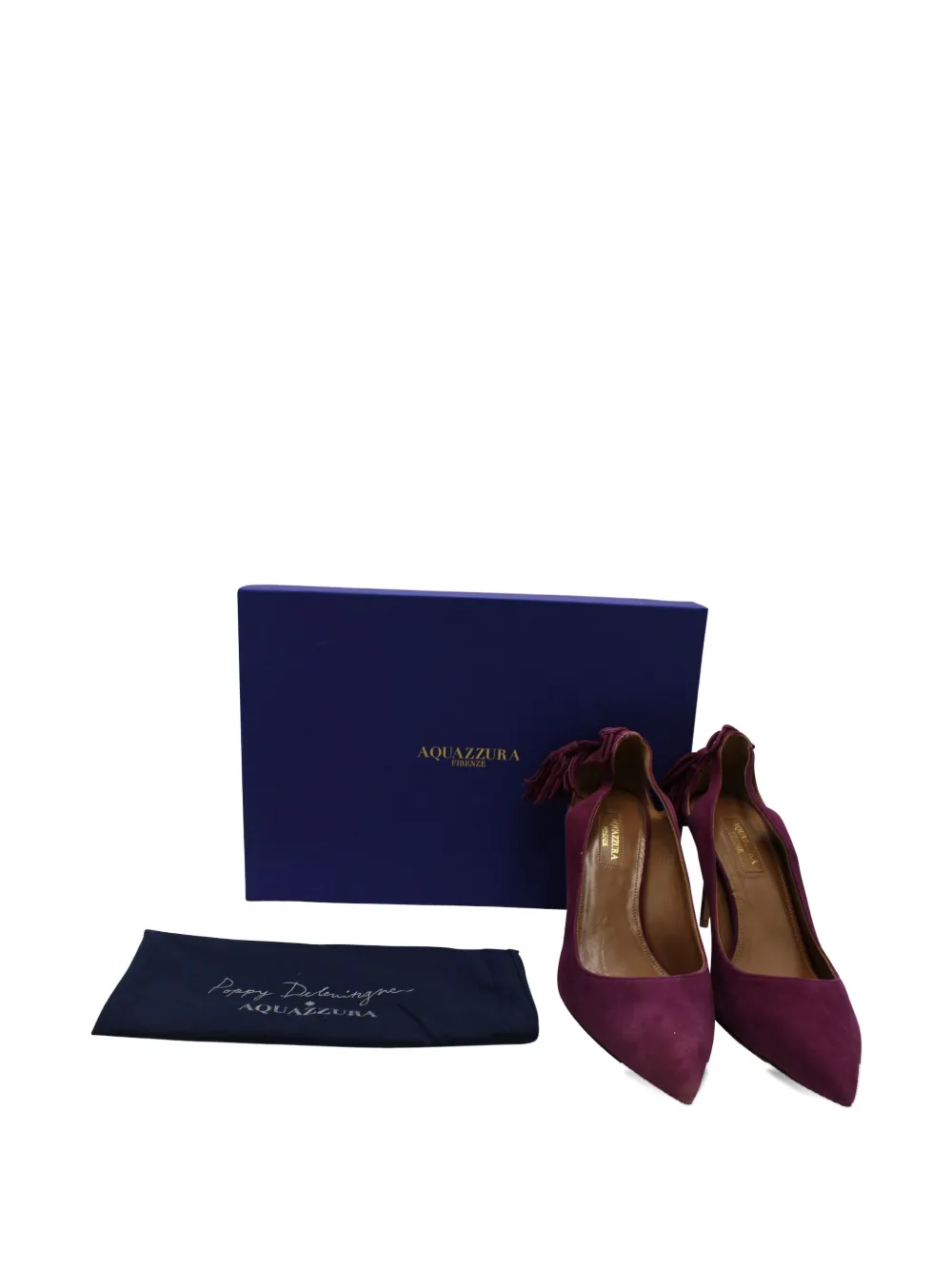 Pre-owned Aquazzura Forever Marilyn Tassel Pumps In Purple