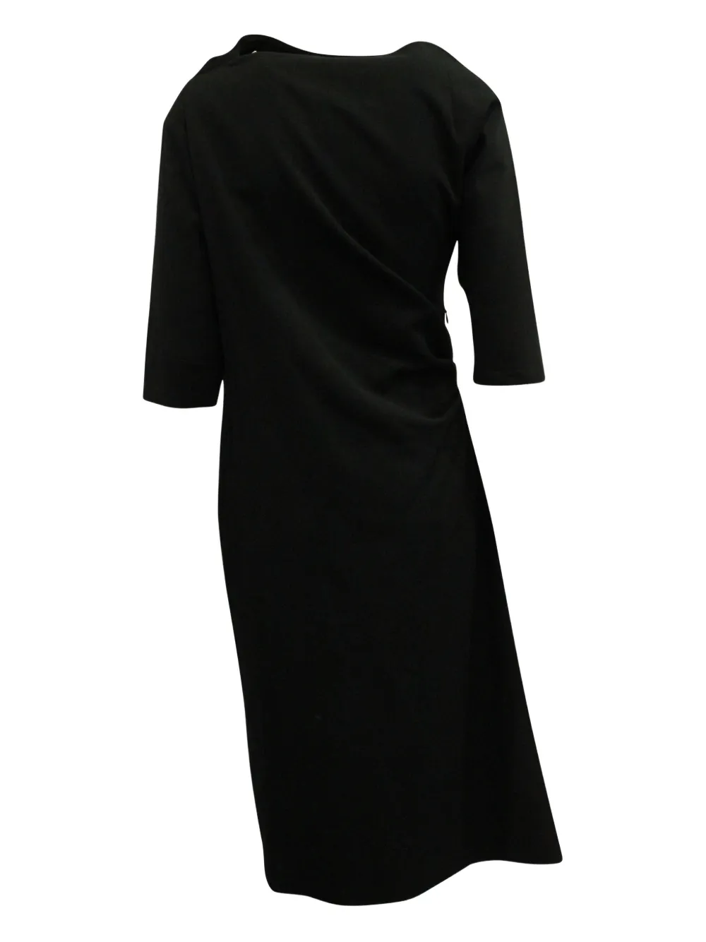 Dries Van Noten Pre-Owned ruched-detail midi dress - Zwart