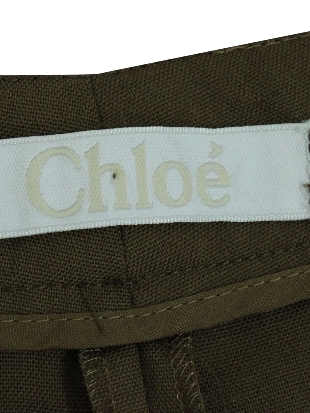 Pre-owned Chloé Vintage Tapered-leg Wool Trousers In Black