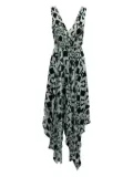 alice + olivia abstract-print asymmetrical dress - Black