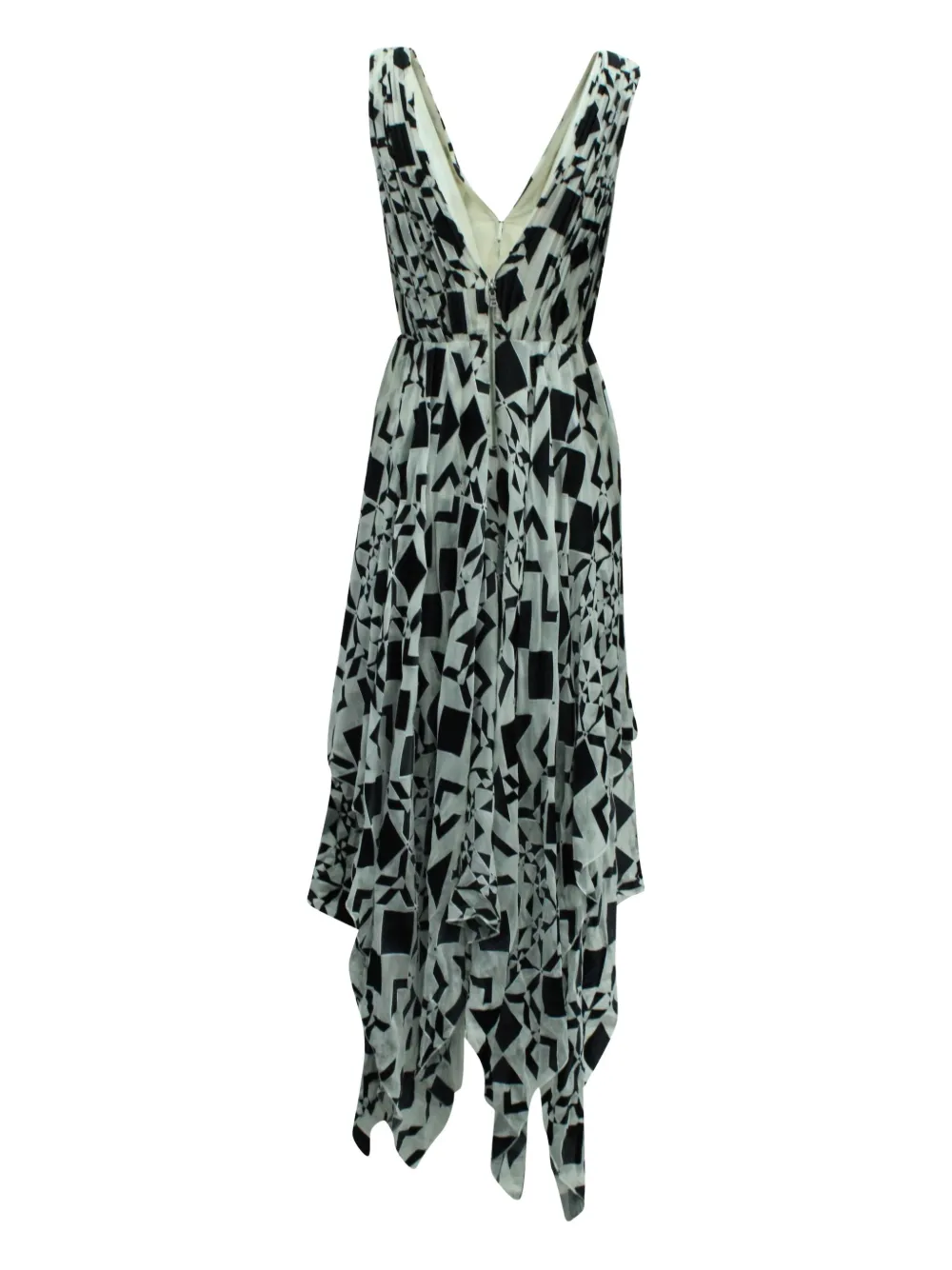 Alice + olivia abstract-print asymmetrical dress - Zwart