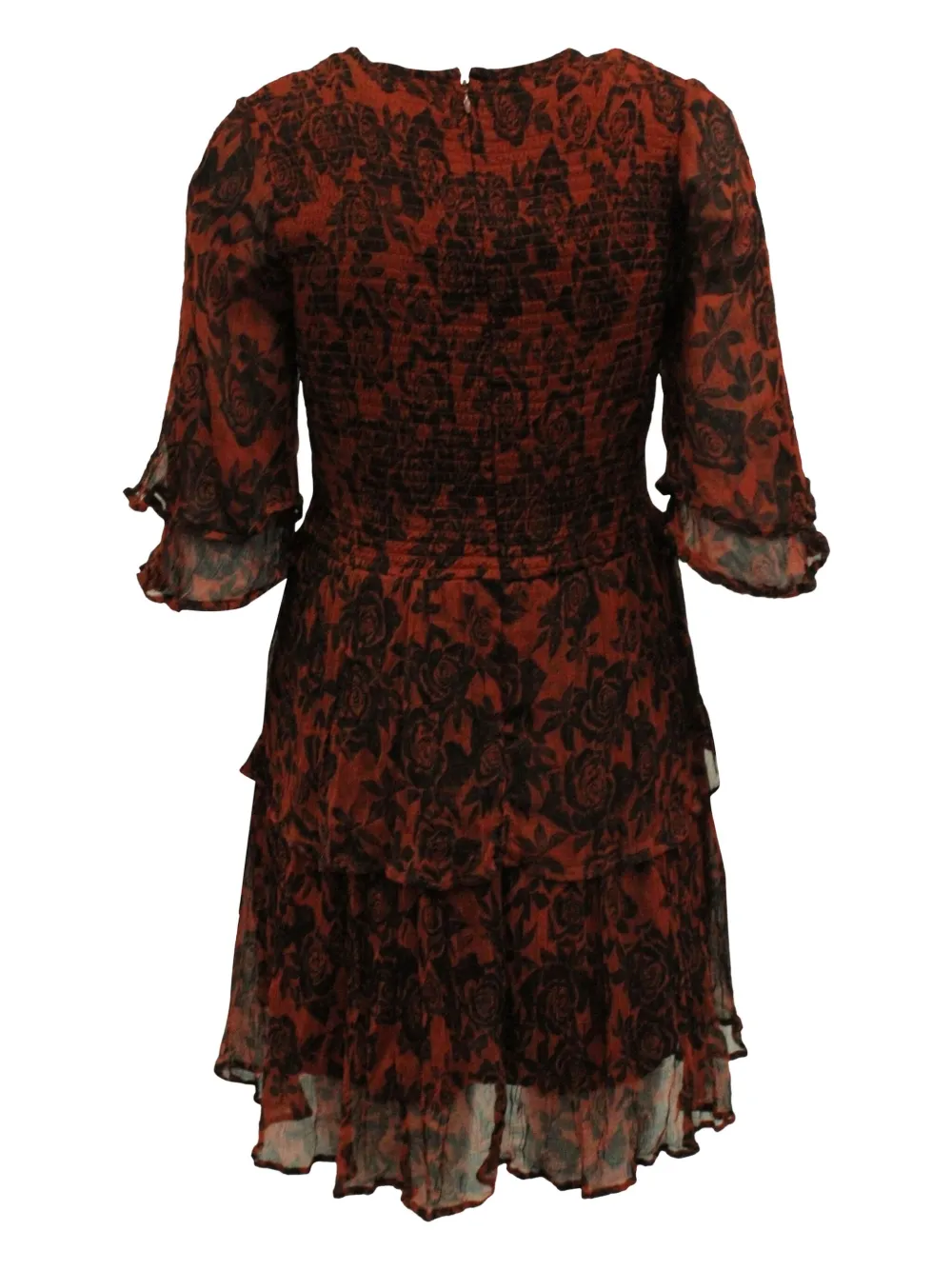GANNI floral-print layered dress - Rood