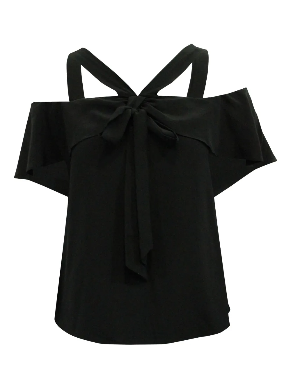 Temperley London cold-shoulder ruffled top | Black | Image 1