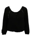 alice + olivia lace-detail silk blouse - Black
